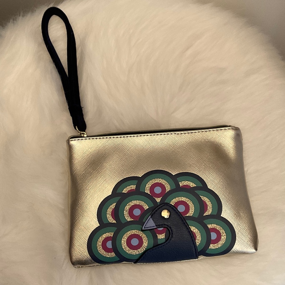 Navy and gold Peacock wristlet (3 for $15 item)